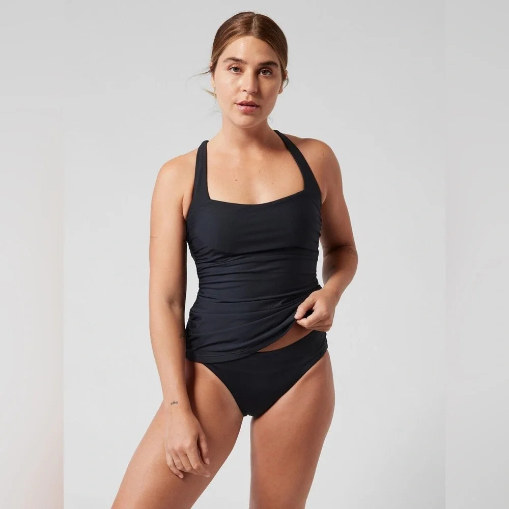 Athleta Square Neck Bra Cup Tankini in Black Size 40B/CT